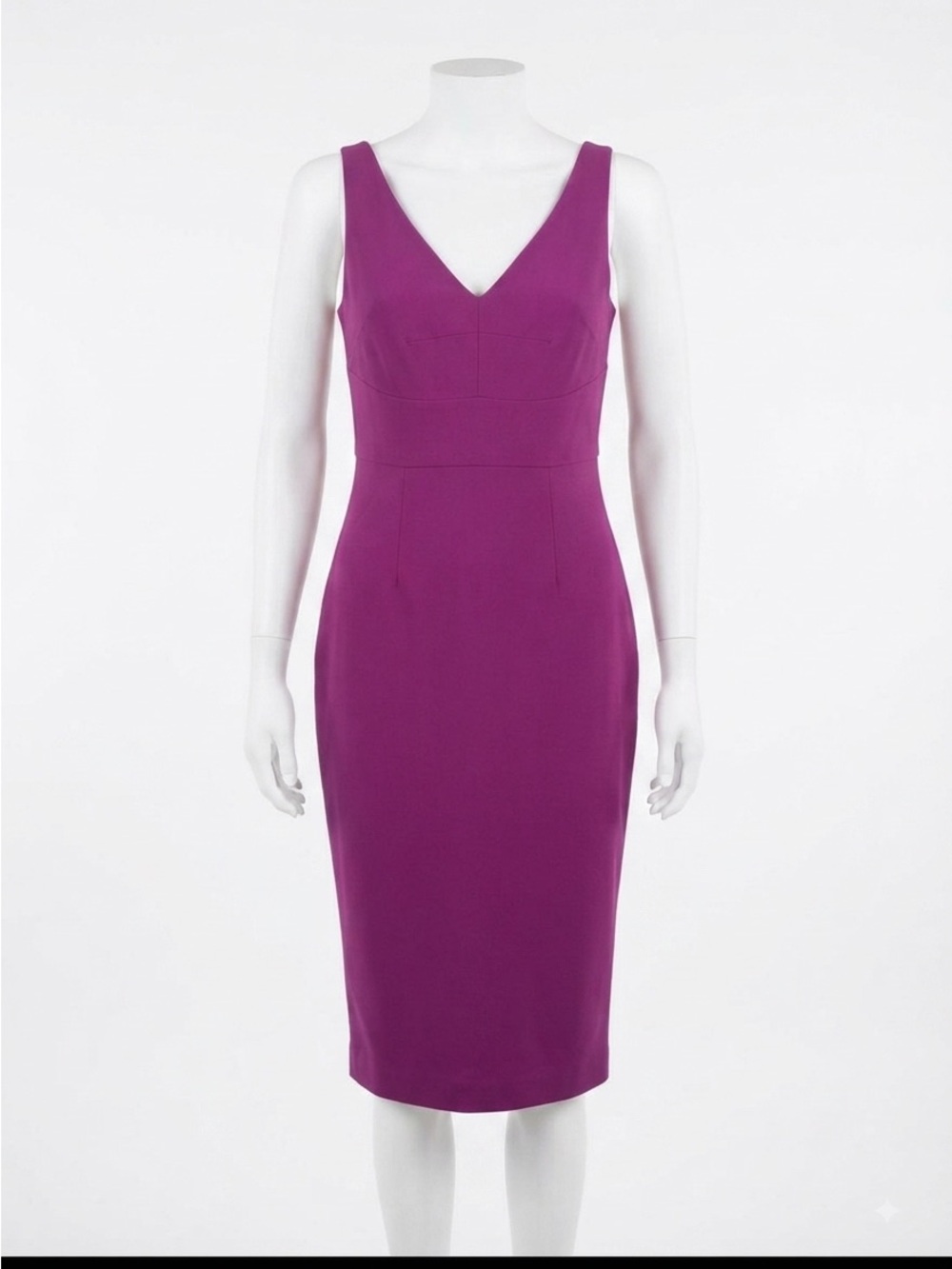 Le Chateau Vintage Zip Back Midi Wiggle Dress Magenta Purple, made in Canada